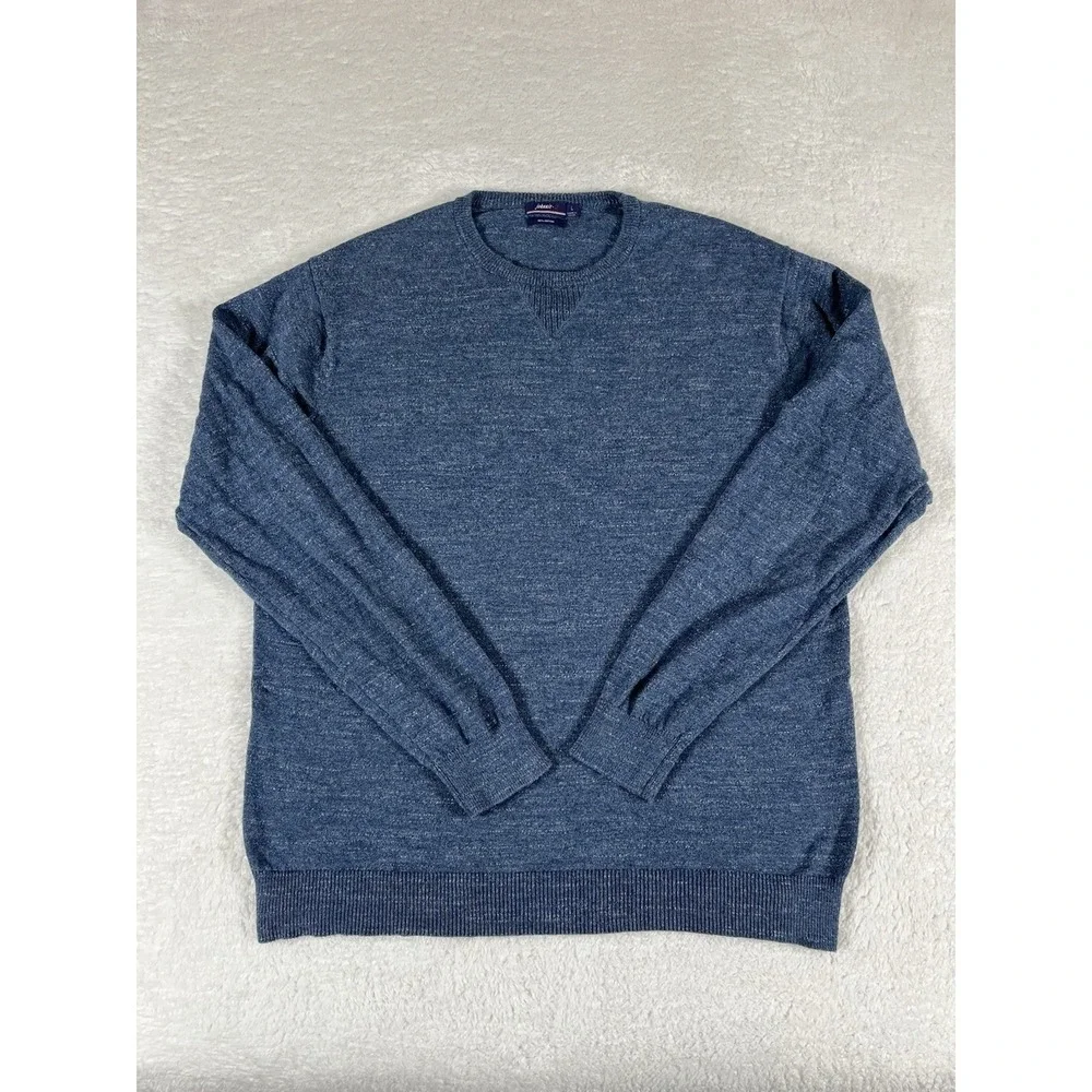 Johnnie-O JMSW1120 Elsinore Helious Blue Cotton Crewneck Sweater‎ Men's Sz Lg